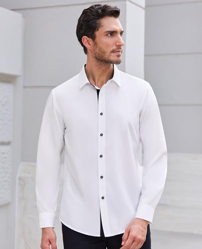 Mens Dress Shirts Long Sleeve Wrinkle Free Button Down Untucked Business Casual Shirts for Men3