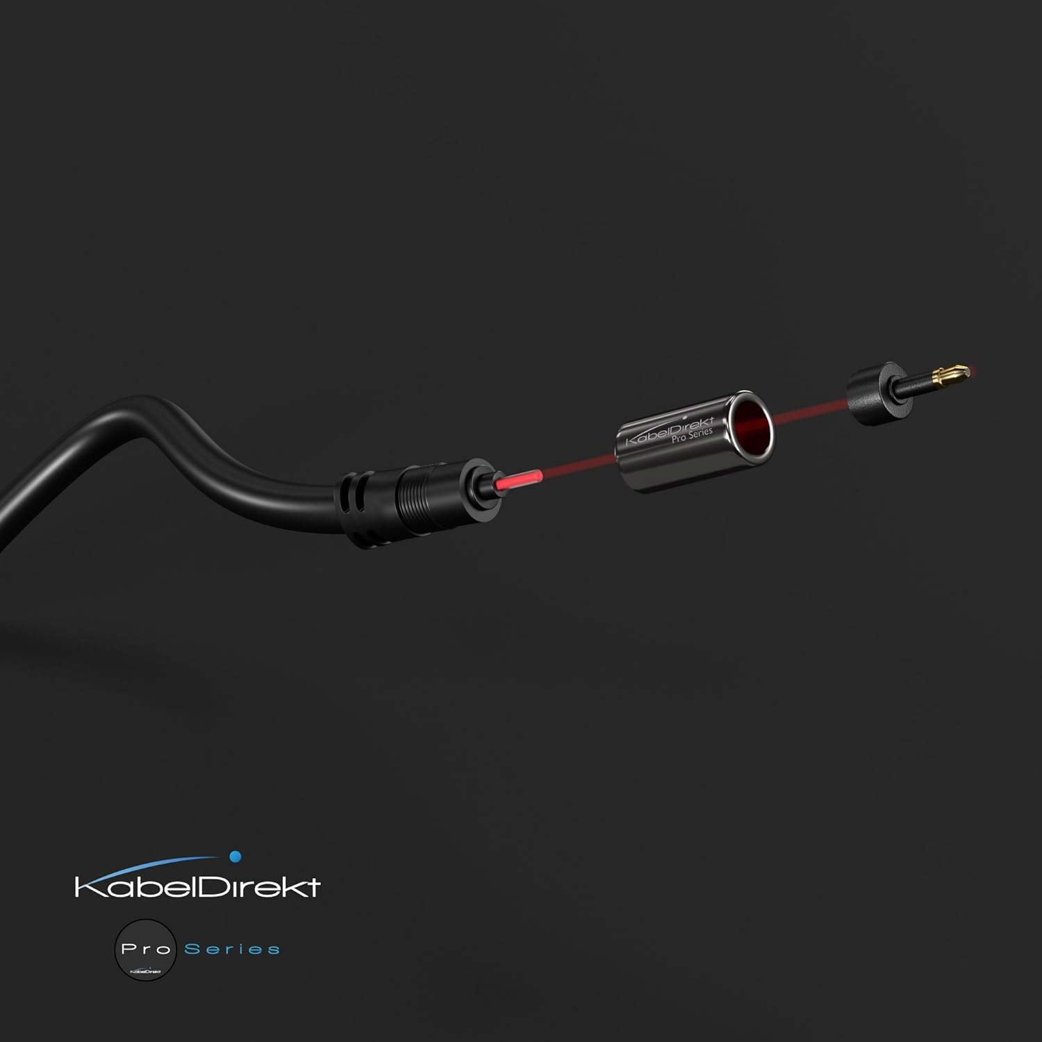 KabelDirekt – Przewód optyczny cyfrowy audio Mini-TOSLINK 0,5m (Mini-TOSLINK > TOSLINK) – PRO Series