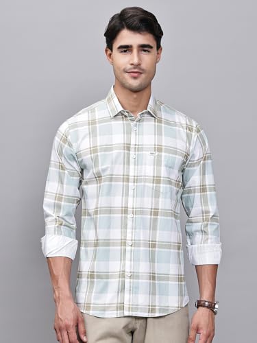 Image of Majestic Man Comfort Slim Fit Pure Cotton Checked Casual Shirt