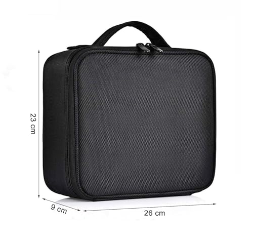 Image of SHAMAX Professional Makeup Case Organizer Bag for Women, Travel Cosmetic Kit Vanity Box with Adjustable Dividers, Portable Beauty Makeup Organiser & Cosmetic Travel Pouch | (Black)