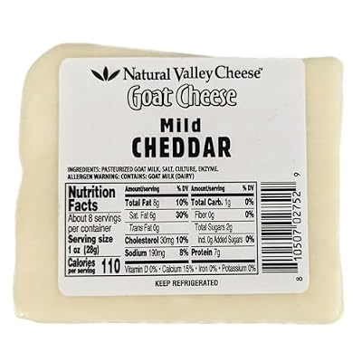 Amish Country Mild Cheddar Goat Cheese 8 oz (Pack of 2)