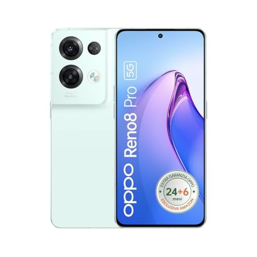 OPPO RENO8 Pro Smartphone 5G, AI Tripla fotocamera 50+8+2MP, Selfie 32MP, Display 6.7” 120HZ AMOLED, 4500mAh, RAM 8GB (Esp. fino 13GB) + ROM 256GB, [Extra Garanzia 24+6Mesi], Colore Glazed Green