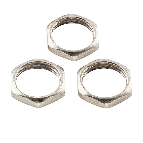 Musiclily Pro M12x1 Switch Mounting Hex Nuts for Metric LP/Box Style Pickup Selector Toggle Switch, Nickel (Set of 10) - Image 3