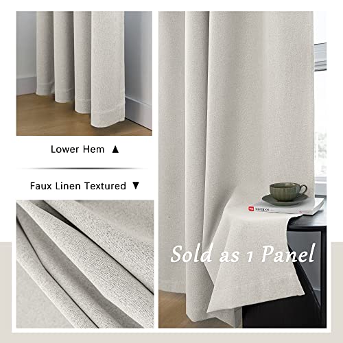 Maiher Total Blackout Faux Linen Extra Long Curtain 204 Inches, Grommet Top, Thermal Insulated Waterproof Window Curtain For 2 Story Living Room, Bedroom (Sand Beige, 50" W X 204" L, 1 Panel) #TOP5