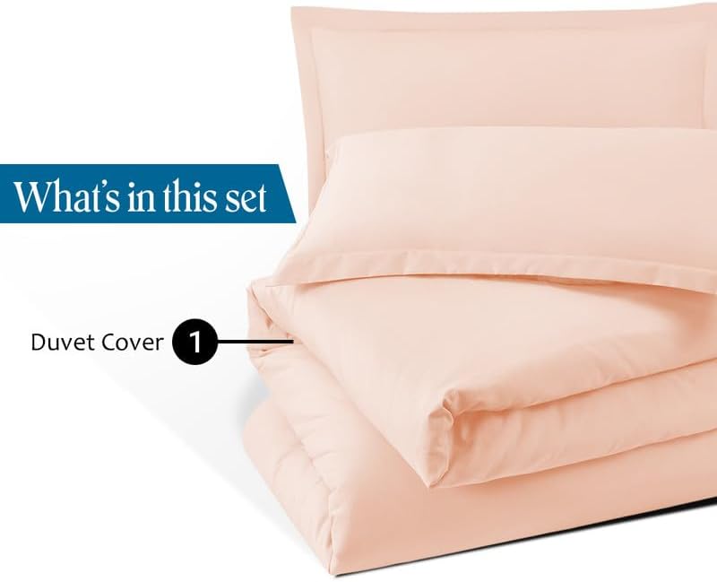 1-Piece Full Size Duvet Cover Only, 88" x 88", 100% Egyptian Cotton, 600 Thread Count, Peach Solid, Zipper Closure, Lightweight Cooling Duvet Cover, Soft Breathable Bedding