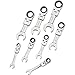 Dynamic Tools D076607 SAE Stubby Flex Head Combination Ratcheting Wrench Set (8 Piece), 5/16" to 3/4"