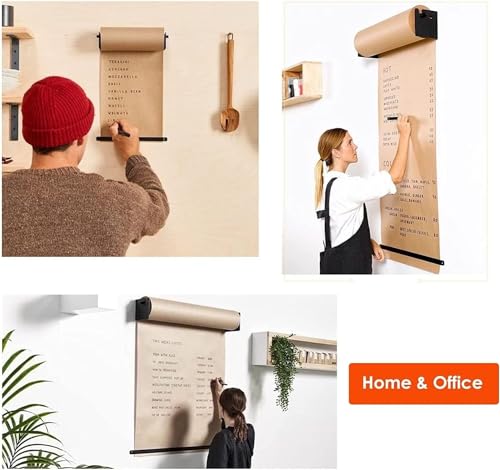 Présentoir de rouleau de papier kraft mural avec cadre acier de 97cm
