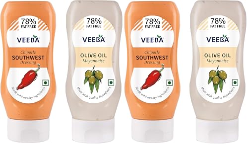 Image of Veeba Chipotle Southwest Dressing, 300g with Olive Oil Mayonnaise, 300g (Pack of 2)