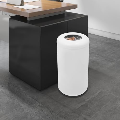 Caneca de basura blanca grande de acero inoxidable 58.6 L miniatura 6