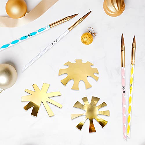 Zigga French Nail Art Acrylic Tools, Smile Line Art Making Cutting Module, French Nail Polish Shaped Nail Tool for DIY Nail Art (Gold), Multicolor