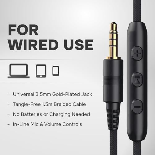 Image of ARTIX Pack of 45 Wired Kids Headphones for School (Echo Brown), Microphone & Volume Control - Bulk Classroom Headphones with Mic, Teens Corded Head phones for Laptop, Chromebook, Tablet 3.5mm Aux Cord