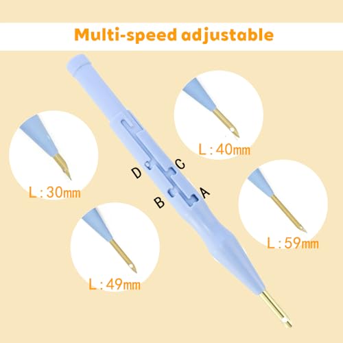 Image of Punch Needle,Adjustable Punch Needle Embroidery, Wooden Handled Embroidery Pen with Three Different Metal Needles,Punch Needle Kits for Adults Suitable for Beginners to Use And to Make DIY Handicrafts