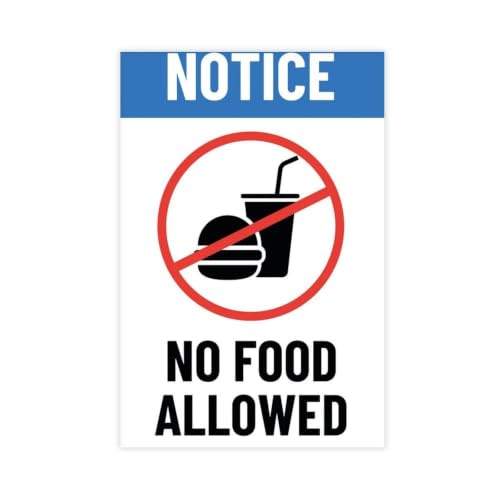 Impression sur toile No Food or Drink poster mural deco salon moderne grand format noir blanc