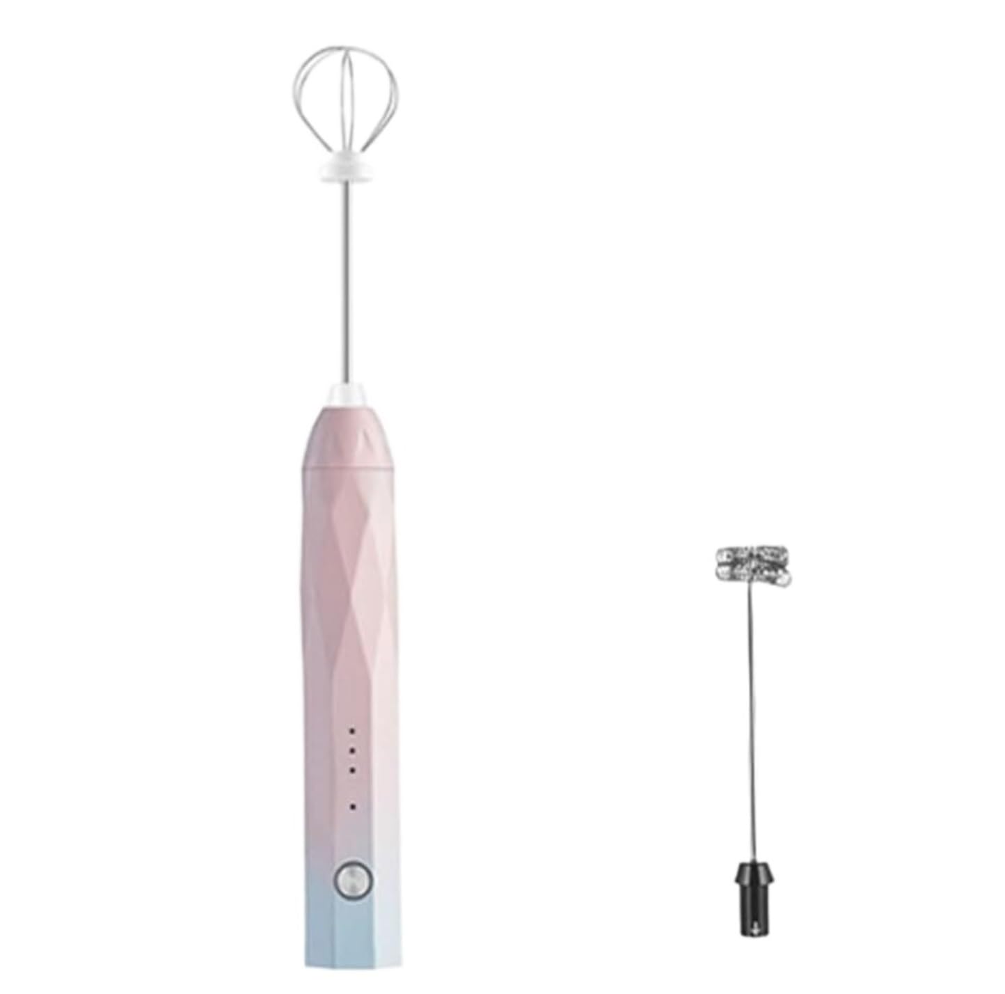 Espumador de Leche, Espumador De Leche Eléctrico Portátil Batidor Varilla De Espuma De Café Inoxidable Bebida De Leche Bubbler Leche para Capuchino(P)