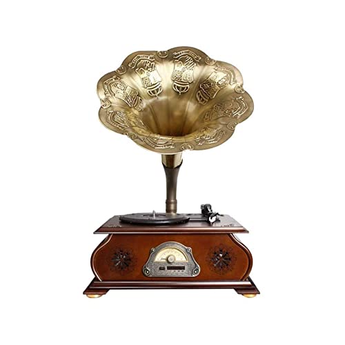 JRZTC Phonographe rétro Classique Vintage, Gramophone Tourne-Disque Vinyle Platine Aux-in/USB cuivre Corne Radio FM pour… - Les Beatles, Paul McCartney, John Lennon, RIngo Starr, George Harrison JRZTC Phonographe rétro Classique Vintage, Gramophone Tourne-Disque Vinyle Platine Aux-in/USB cuivre Corne Radio FM pour…