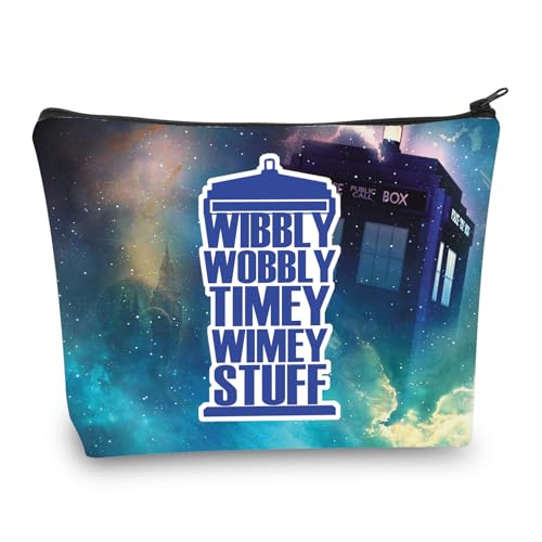 PLITI TV Show Inspired Gifts Doctor Makeup Bag Policeman Box Fan Gift Wibbly Wobbly Timey Wimey Stuff Gift (Wibbly WobblyU)