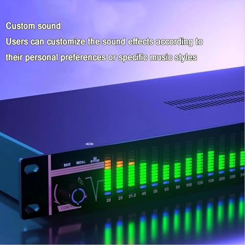 Ecualizador Digital Estéreo de 31 Bandas, con 21 Efectos Preestablecidos y Reducción Automática de Ruido, Ajuste de Graves/Medios/Agudos para Audio Doméstico miniatura 7