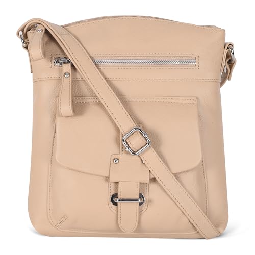 Image of Oak Leathers Leather Crossbody Bag For Women With Adjustable Sling Strap - Medium Size Crossover Shoulder Handbag Purse