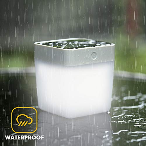 Lutec Table Cube Light 100 Lumen 1 Watt 3 Led Simple Touch-Button Operation 3 Step Dimmer Portable & Moveable Solar Table Light Outdoor,Waterproof Exterior Atmosphere Lighting For Patio, Tent #TOP4