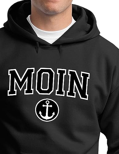 Sweat à capuche zippé homme contre le vent pull ancre noir - 2