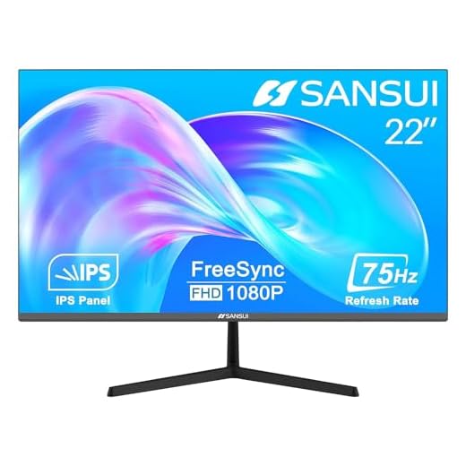 SANSUI Computer Monitor 22 inch IPS FHD 1080P PC Monitor 75Hz, Monitors with HDMI,VGA Ports, Eye Care, Desktop Monitor Ultra-Thin Tilt Adjustable VESA Mount (ES-22X3 HDMI Cable Included)