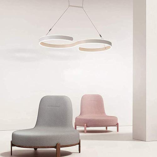 GH-YS 60W Modern LED Chandelier Creative White Aluminum Acrylic Adjustable Height Chandelier Remote Control Dimmable 3000K-6000K L60cm * W30cm [A Energy] steampunk buy now online
