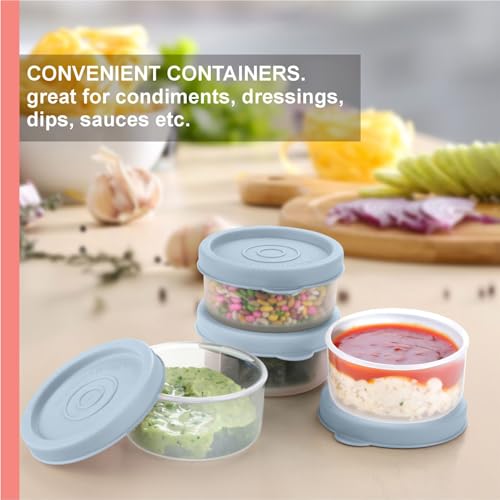 Image of Signoraware Nano BPA Free Plastic Container Set (40mlx4 | Set of 4 | EBlue)