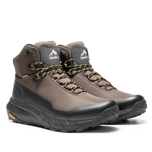 NORTIV 8 Men's Mid Waterproof Hiking Boots Outdoor Lightweight Breathable Trekking Camping Mountaineering Shoes HydroTrek,Size 10,Dark Brown,NMUMHB2504