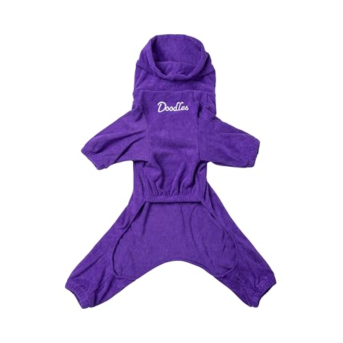 Mikki Doodles Albornoz de Secado para Perros, para pelajes rizados, Microfibra Muy Absorbente, Secado rápido, Reduce el encrespamiento, Ligero, Cubre Todo el Cuerpo, Talla M