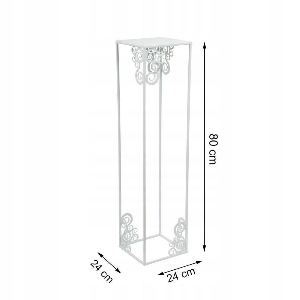 Supporto per piante in metallo, stile moderno, 80 cm, bianco