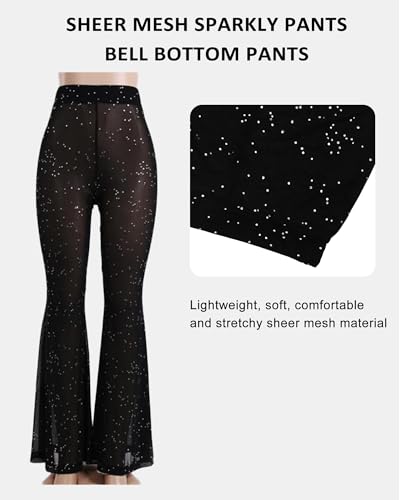 Rave Mesh Flare Pants - Sheer Festival Pants with See-Through Design3