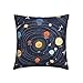 CBIUICLTD Housse de coussin carrée douce, motif fusée spatiale, planète, système solaire, 45,7 x 45,7 cm, housse de coussin décorative moderne pour canapé, sofa, chambre à coucher, voiture