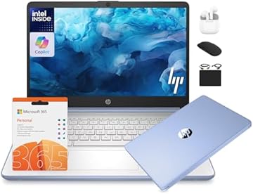 14 Laptop Student Business 2025 Flagship Computer, AI Copilot, 4-Core 13th Gen Intel CPU, 16GB RAM 628GB Storage (128GB UFS+ 500GB Ext), 1-Yr Office 365, Long Battery HubxcelAccessory Win 11S Blue