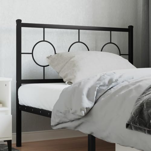 mzdioop Cabecero de repuesto de metal negro de 100 cm, acero con recubrimiento en polvo, patas resistentes, para cama individual y doble, respaldo reclinable