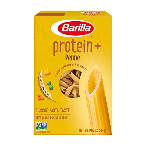 Barilla Protein+ (Plus) Penne Pasta - Protein From Lentils, Chickpeas & Peas - Good Source Of Plant-Based Protein - Protein Pasta - Non-Gmo - Kosher Certified - 14.5 Ounce Box (7 Servings Per Box) #TOP5
