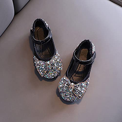 sfdgfhyf Toddler Girls First Walking Foot Warmer Girls' Single Shoes Spring And Autumn Colored Diamond Bow Knot Small3