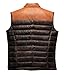 Rabbaniz Leather Down Puffer Vest | Quilted Down Two Tone Tan and Brown Color | Outdoor Sleeveless Men's Vests (US, Alpha, X-Large, Regular, Regular, Tan and Brown)