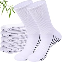 6-pairs White Sport Crew Socks