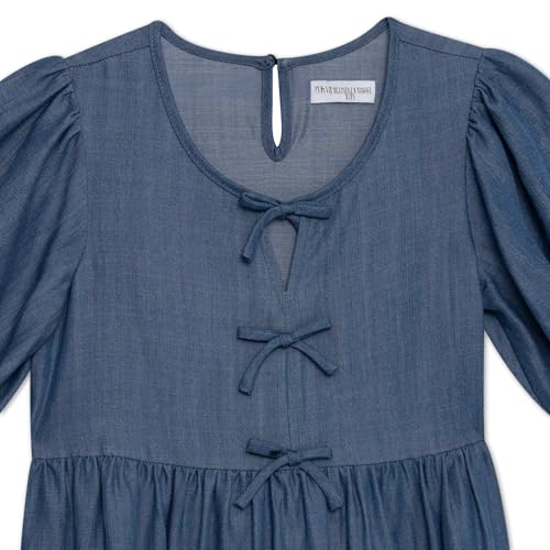 Speechless Girls' Puff Sleeve Chambray Babydoll Dress3