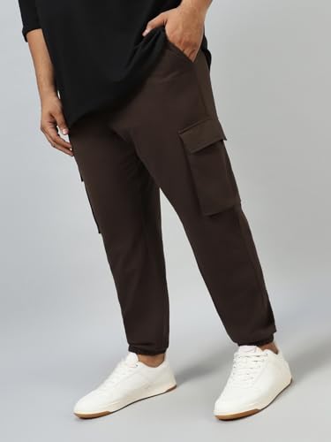 Image of Bewakoof Air 1.0 Men's Solid Oversized Plus Size Joggers