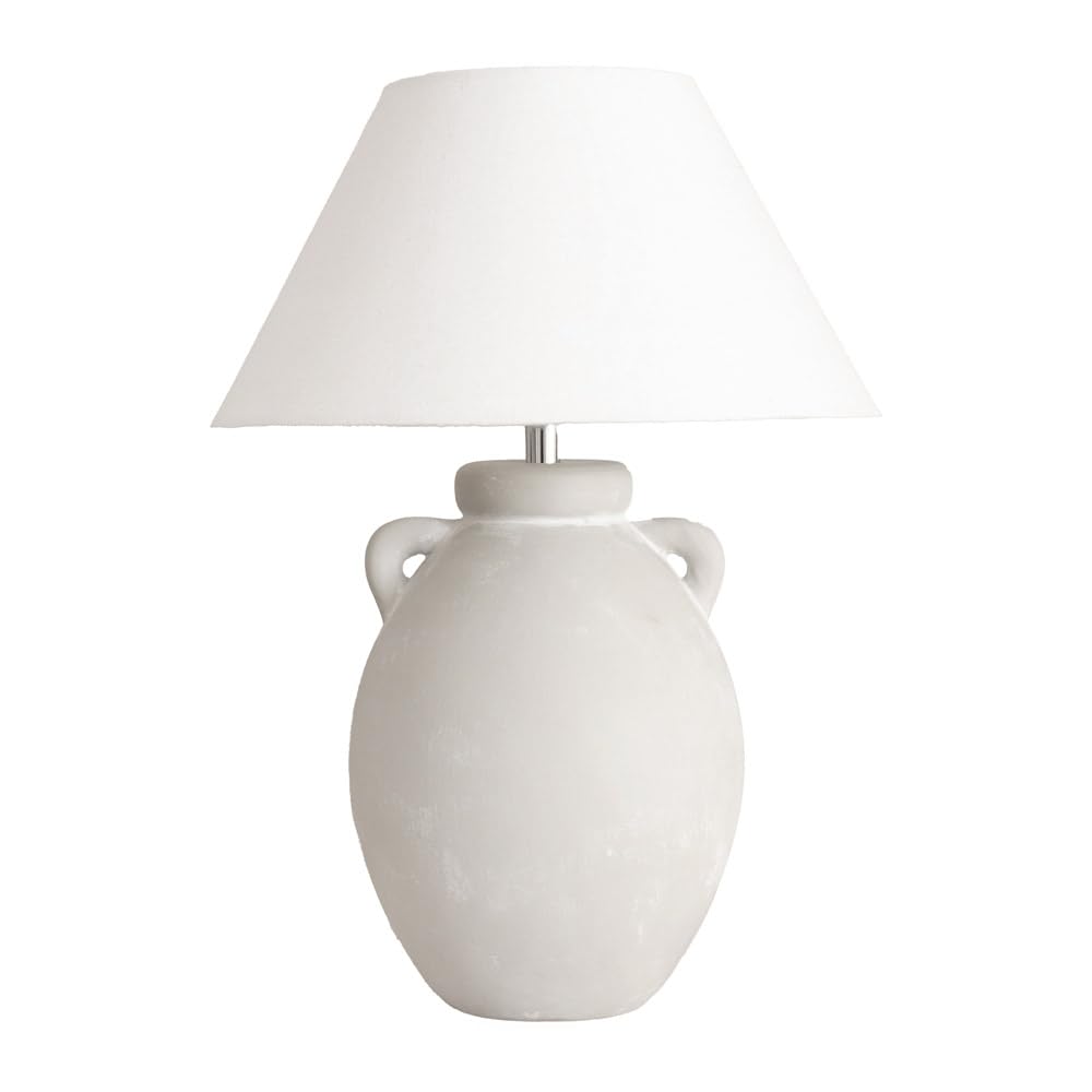 Valuelights Grey | Daphne Linen Tapered Lamp Shade Stoneware Ceramic Vase Table Lamp With Led Bulb | Table Lamps, Home Décor & Improvement Essential | Included Led Bulb