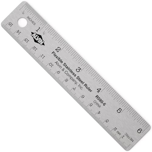 Alvin, Stainless Steel Ruler, Metal, 6 Inches
