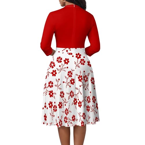 Casual Semi Formal Work Dresses for Women 2025 - Fashion Vintage V Neck 3/4 Sleeve Business Dress2