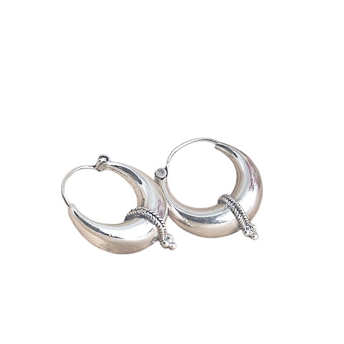 Shree Emporium 925 Silver Handmade Hoop Earrings for Women and Men Fashion Ethnic Tribal Design Modern Hoop Earrings (B0DG3RGYPD) Amazon Price History, Amazon Price Tracker