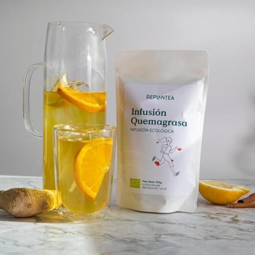 INFUSIÓN QUEMAGRASA REPLANTEA® 100% Ecológica 100g (50 Tazas) | Té Detox con Matcha, Mate, Jengibre, Cúrcuma, Canela, Menta - imagen 3