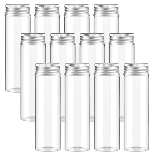 TUZAZO 12PCS 50ml / 1.7oz Mini Spice Jars Glass Bottle, Small Travel ...