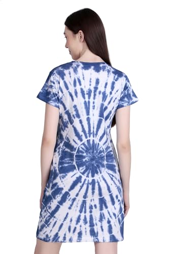 Image of Stories.Label Women Cotton Long T-Shirt Dress in Knee Length with Side Pockets Include Plus Sizes (Size S -5XL)