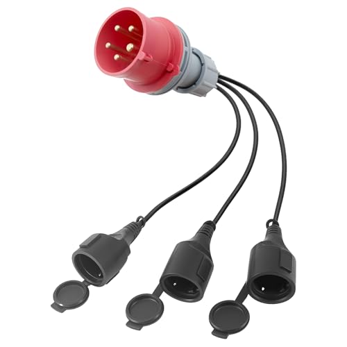 Loyalaeu CEE Adapter 400V auf 3x Schuko CEEFPQ01-16