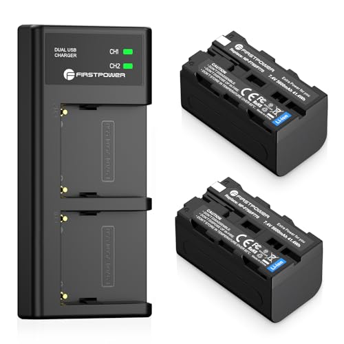 FirstPower NP-F750 Battery and Dual USB Charger for Sony