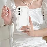 UEEBAI Clear Case for Samsung Galaxy A15 4G/5G,Cute Pretty Colorful Wave Frame Slim Fit Shockproof Phone Bumper Cover Translucent Soft Pretty Anti-Scratch Protective TPU Case - White - Image 2